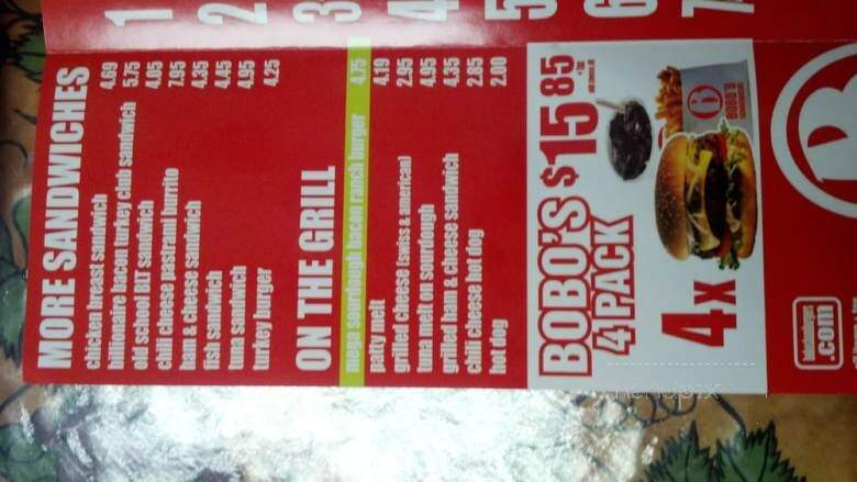 Bobo's Burgers - South Gate, CA menu_pic