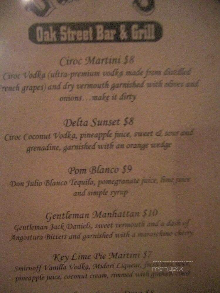 Cap's Oak Street Bar & Grill - Brentwood, CA menu_pic