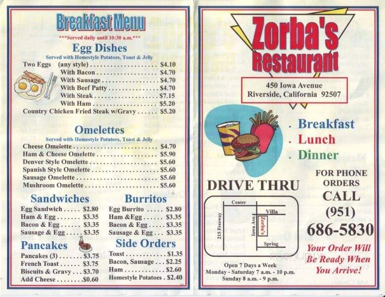Zorba's Restaurant - Riverside, CA
