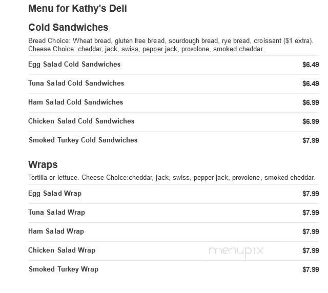Kathy's Deli - Redding, CA menu_pic