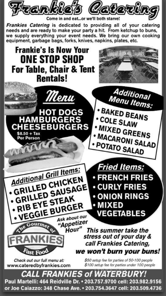Frankie's Family Restaurant - Waterbury, CT menu_pic