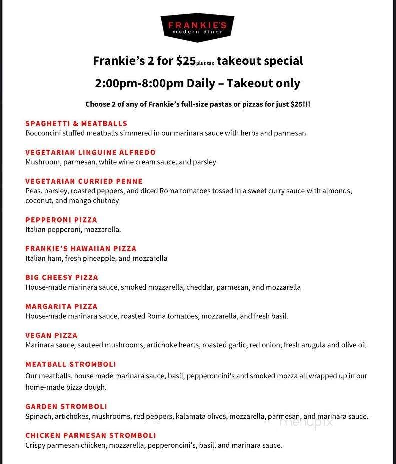 Frankie's Modern Diner - Victoria, BC menu_pic