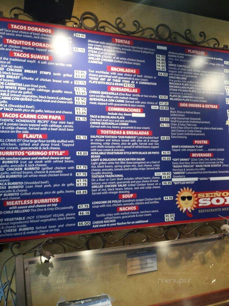 Senor Sol - Northridge, CA menu_pic