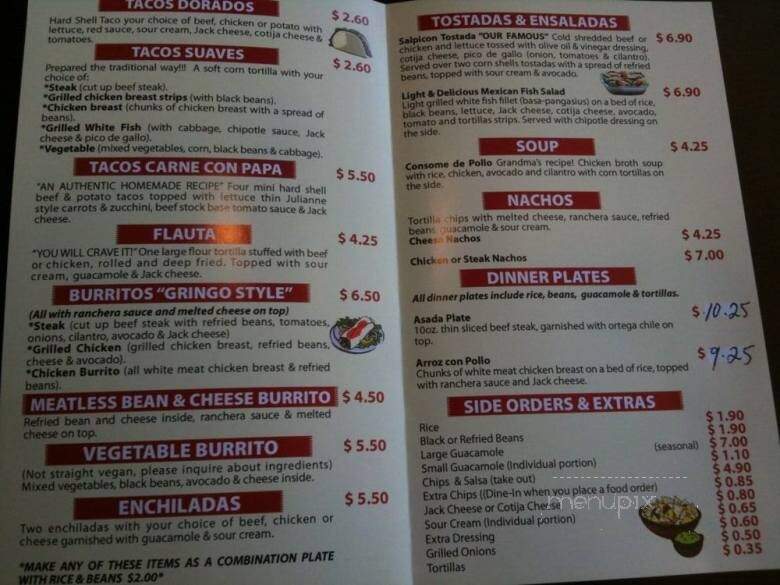Senor Sol - Northridge, CA menu_pic