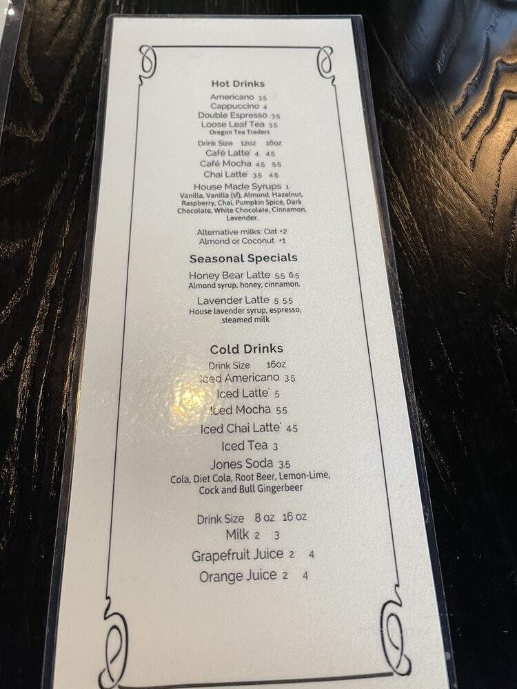 Jazzy Ladies Cafe and Club - Eugene, OR menu_pic