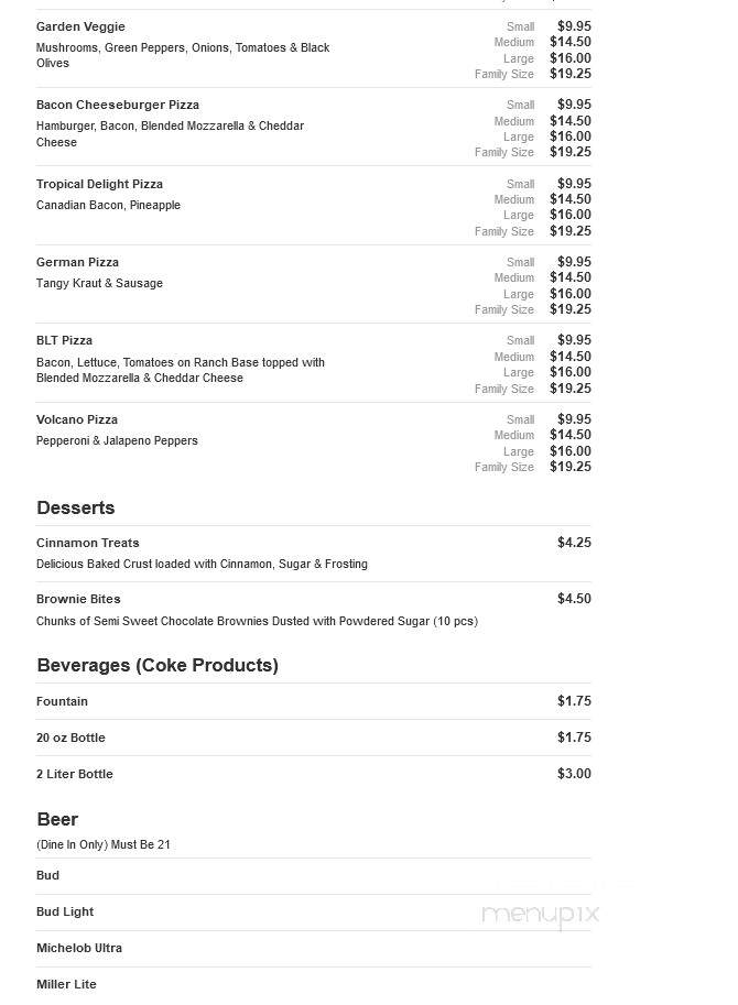 Jimmy's Pizza - Valley City, ND menu_pic