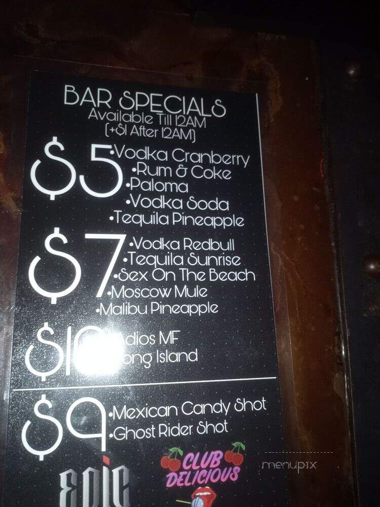 The Epic Lounge - Downey, CA menu_pic
