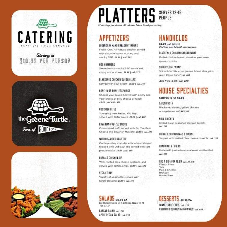 The Greene Turtle Deep Creek - McHenry, MD menu_pic