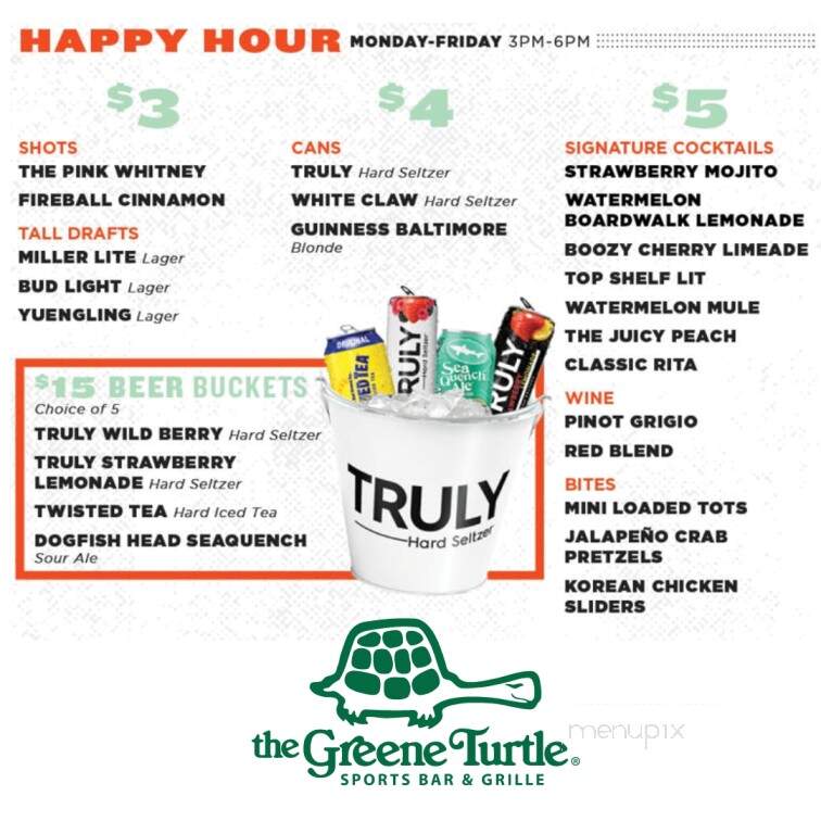 The Greene Turtle Deep Creek - McHenry, MD menu_pic