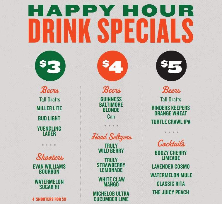 The Greene Turtle Deep Creek - McHenry, MD menu_pic