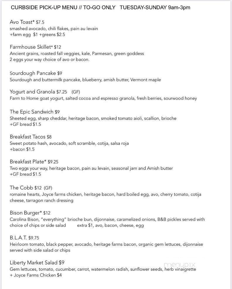 Liberty House Coffee and Cafe - Asheville, NC menu_pic