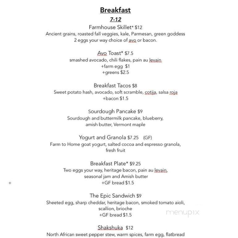 Liberty House Coffee and Cafe - Asheville, NC menu_pic