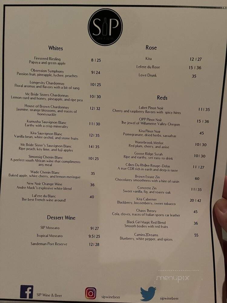 Sip Wine & Beer - Escondido, CA menu_pic