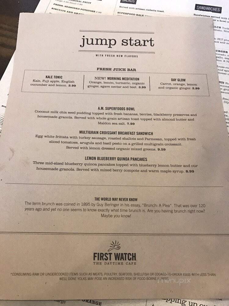 First Watch - Frisco, TX menu_pic