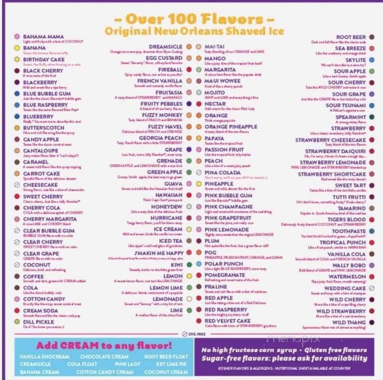 Pelican's Snoballs - Douglasville, GA menu_pic