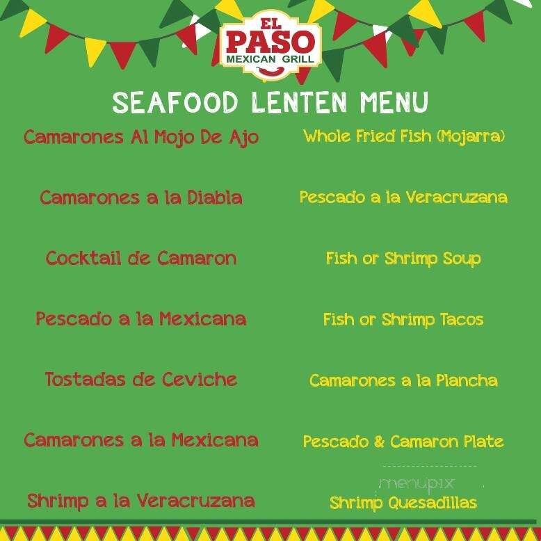 El Paso Mexican Grill - Chalmette, LA menu_pic