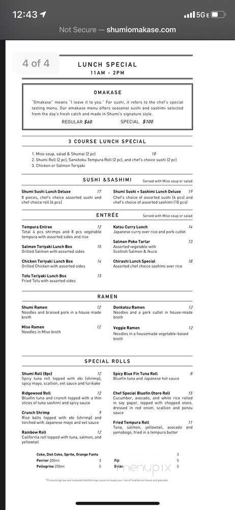 Shumi - Ridgewood, NJ menu_pic