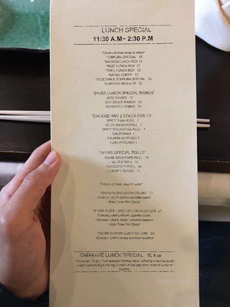 Shumi - Ridgewood, NJ menu_pic