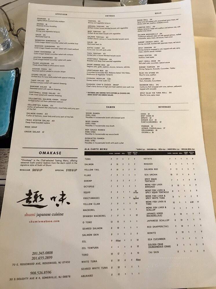 Shumi - Ridgewood, NJ menu_pic