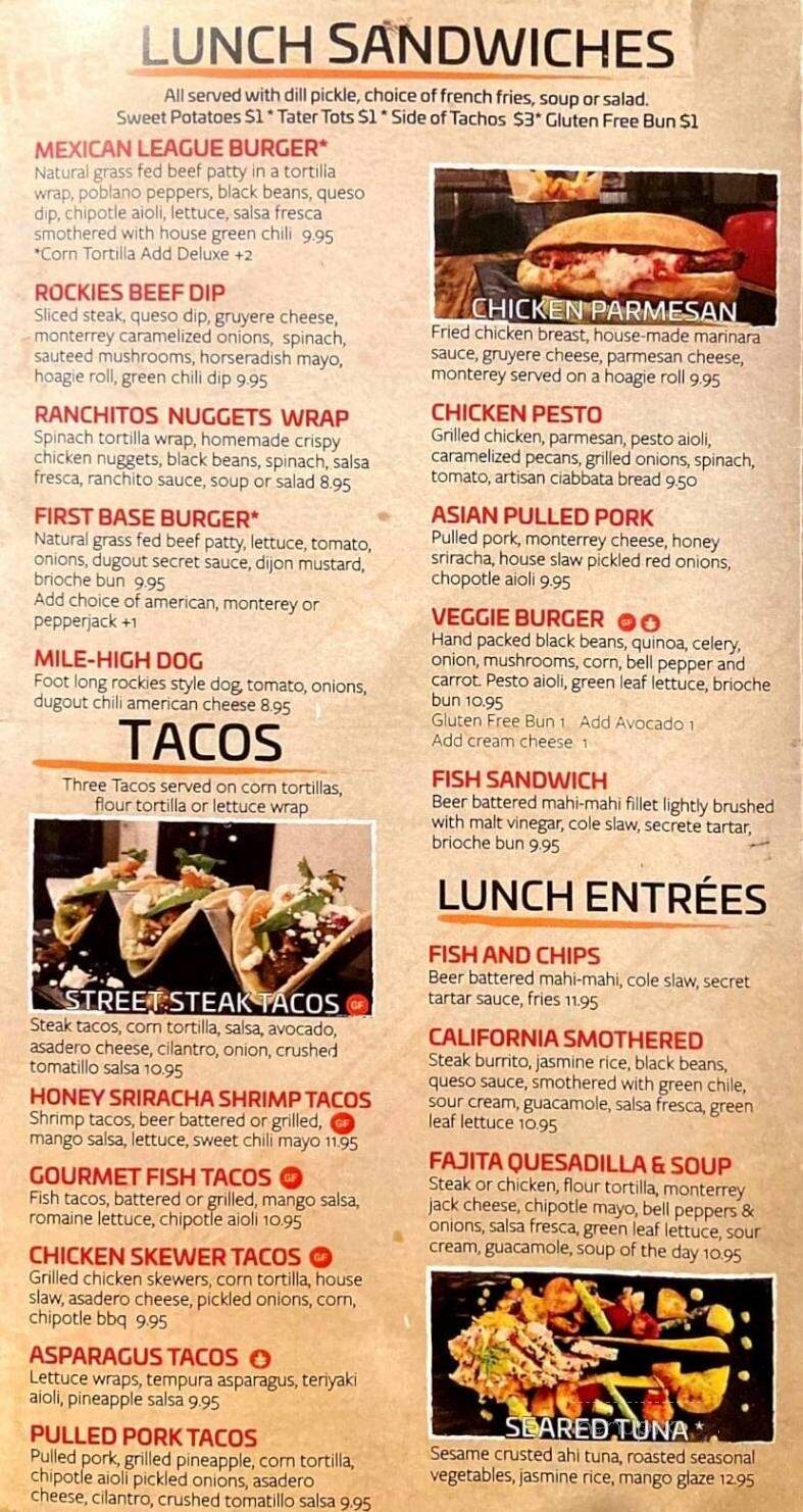 The Dugout Grill & Bar - Erie, CO menu_pic