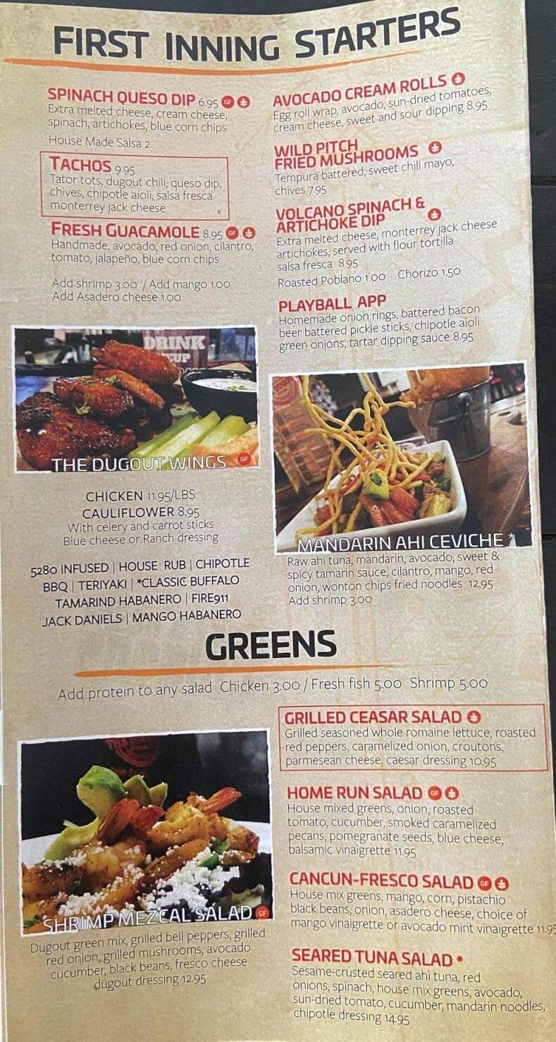 The Dugout Grill & Bar - Erie, CO menu_pic