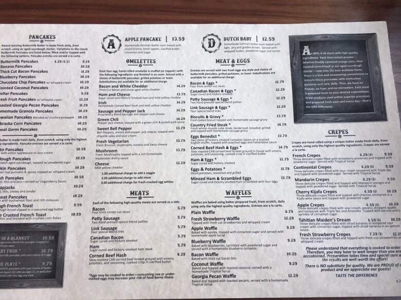 The Original Pancake House - Kennewick, WA menu_pic