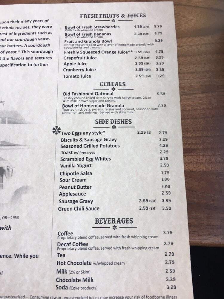 The Original Pancake House - Kennewick, WA menu_pic