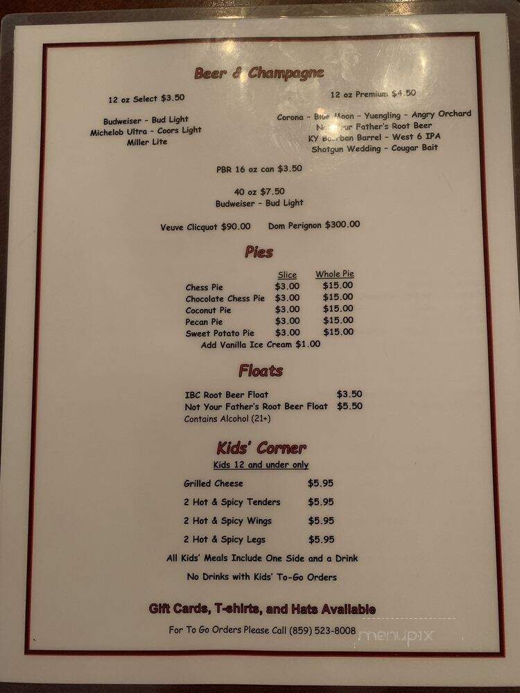 Gus's World Famous Fried Chicken - Lexington, KY menu_pic