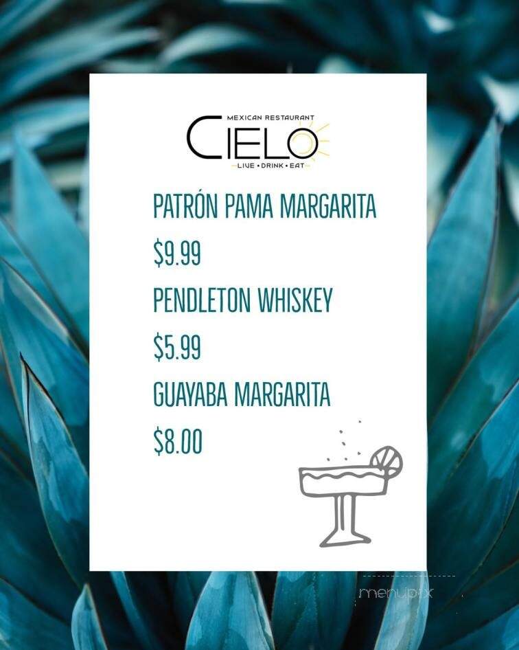 CIELO Mexican Restaurant - San Angelo, TX menu_pic