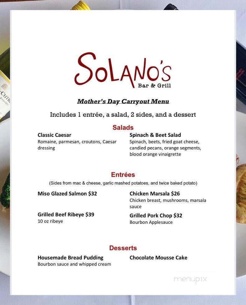 Solanos Bar and Grill - Palm Desert, CA menu_pic