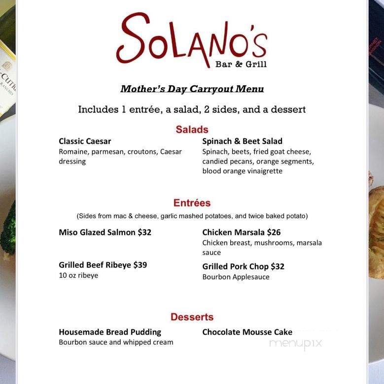 Solanos Bar and Grill - Palm Desert, CA menu_pic