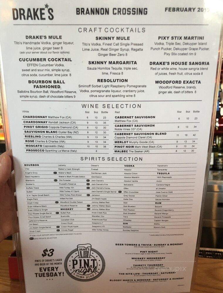 Drake's - Nicholasville, KY menu_pic