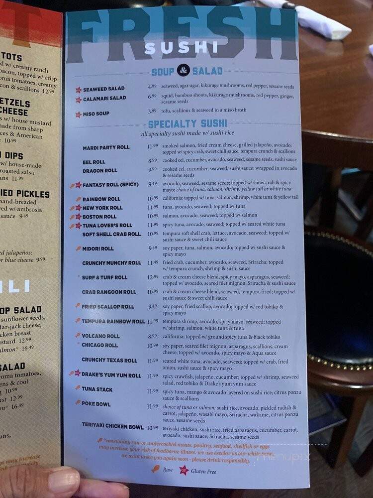 Drake's - Nicholasville, KY menu_pic
