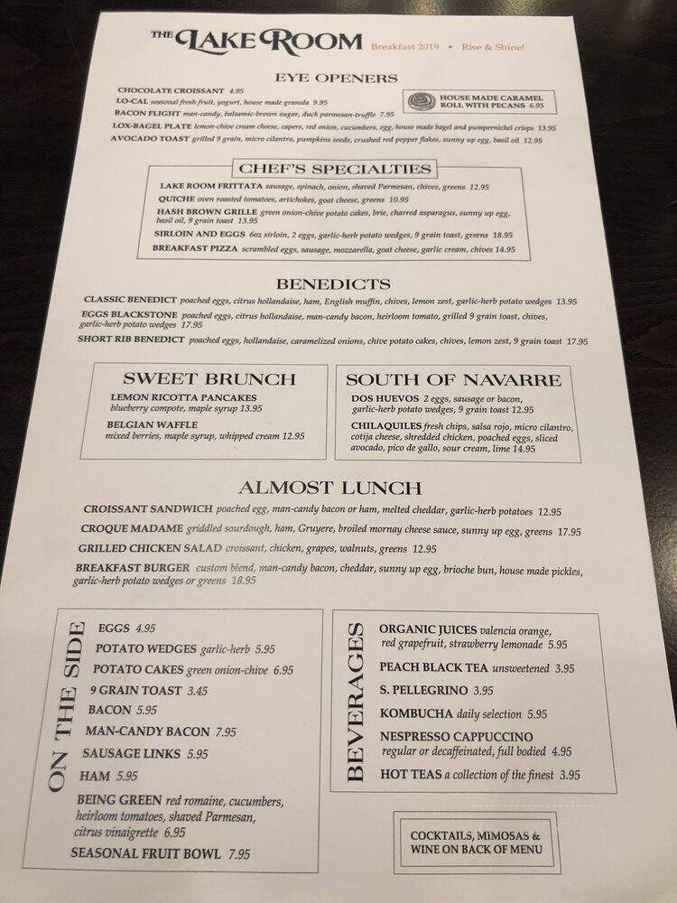 The Lake Room - Navarre, MN menu_pic