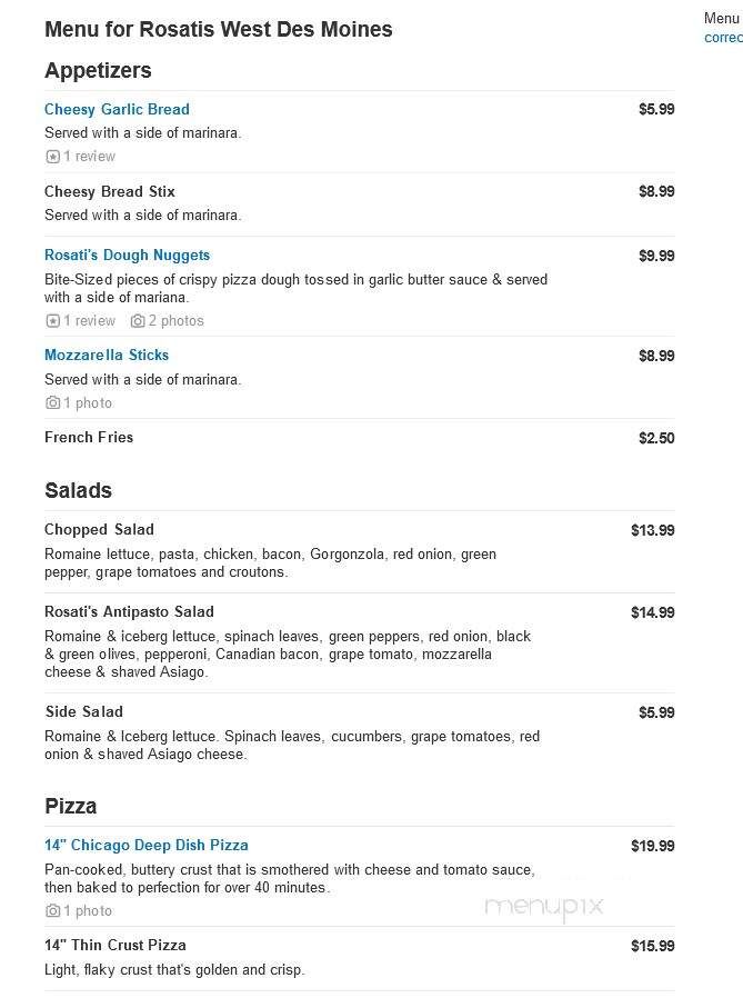 Rosati's Pizza - West Des Moines, IA menu_pic