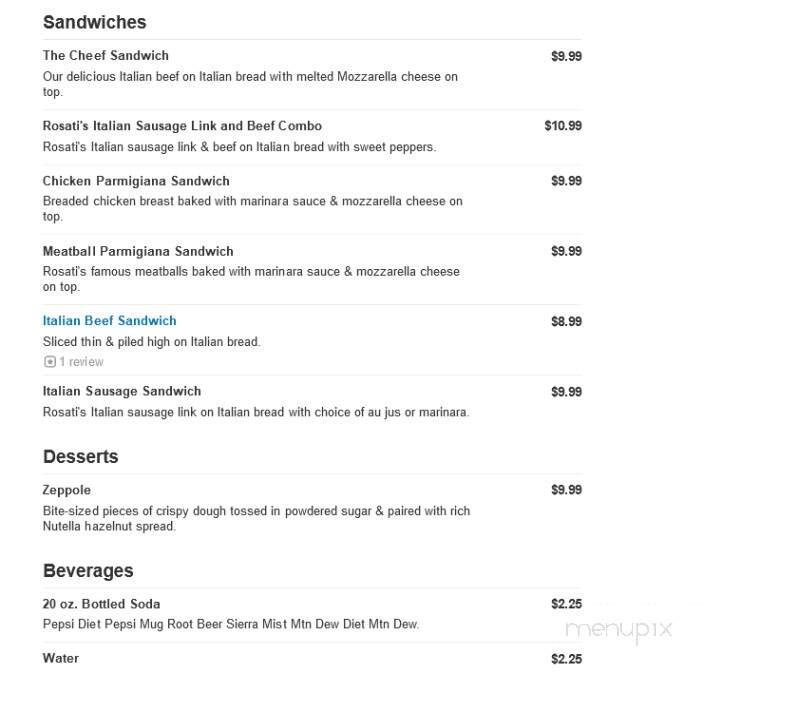 Rosati's Pizza - West Des Moines, IA menu_pic