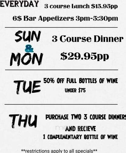 Tavolo Wine Bar & Tuscan Grille - Warwick, RI menu_pic