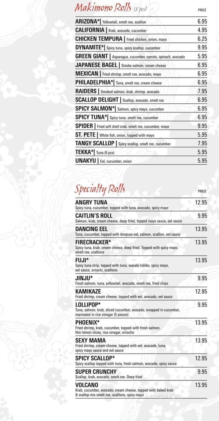 JinJu Korean Grill & Sushi - St. Petersburg, FL menu_pic