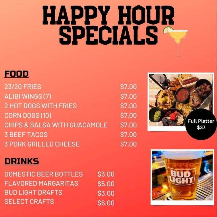 The Alibi Beach Bar - Stanhope, NJ menu_pic