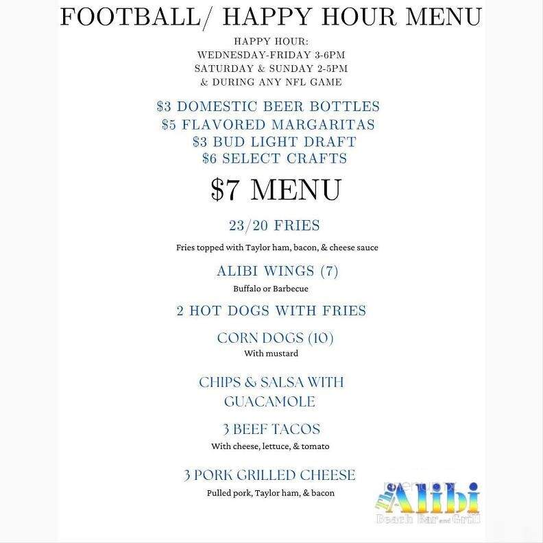 The Alibi Beach Bar - Stanhope, NJ menu_pic