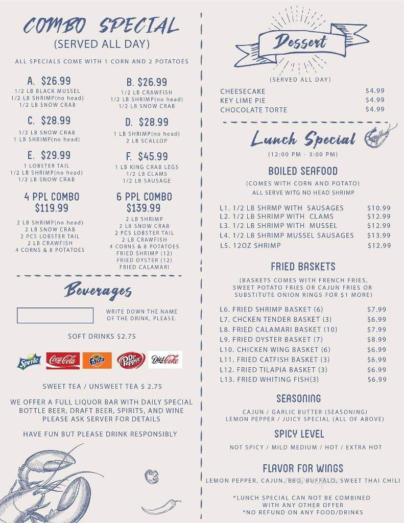 La Juicy Seafood - O'Fallon, MO menu_pic