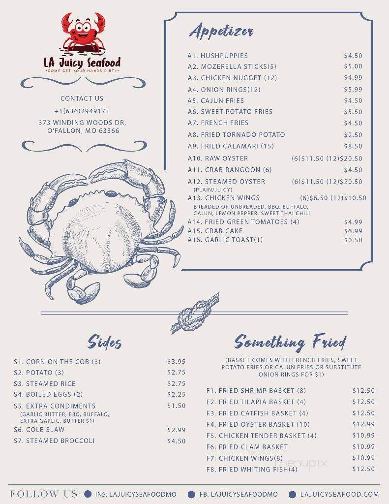 La Juicy Seafood - O'Fallon, MO menu_pic