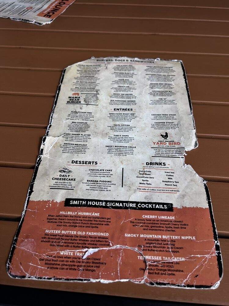 Smith & Son Corner Kitchen - Gatlinburg, TN menu_pic