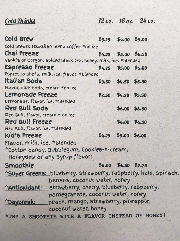 The Sippin Siren - Hilo, HI menu_pic