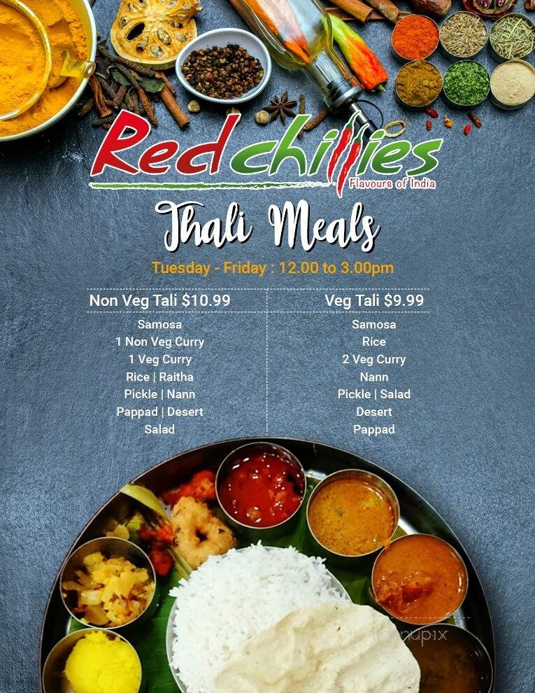 Red Chillies Flavours Of India - Bedford, NS menu_pic
