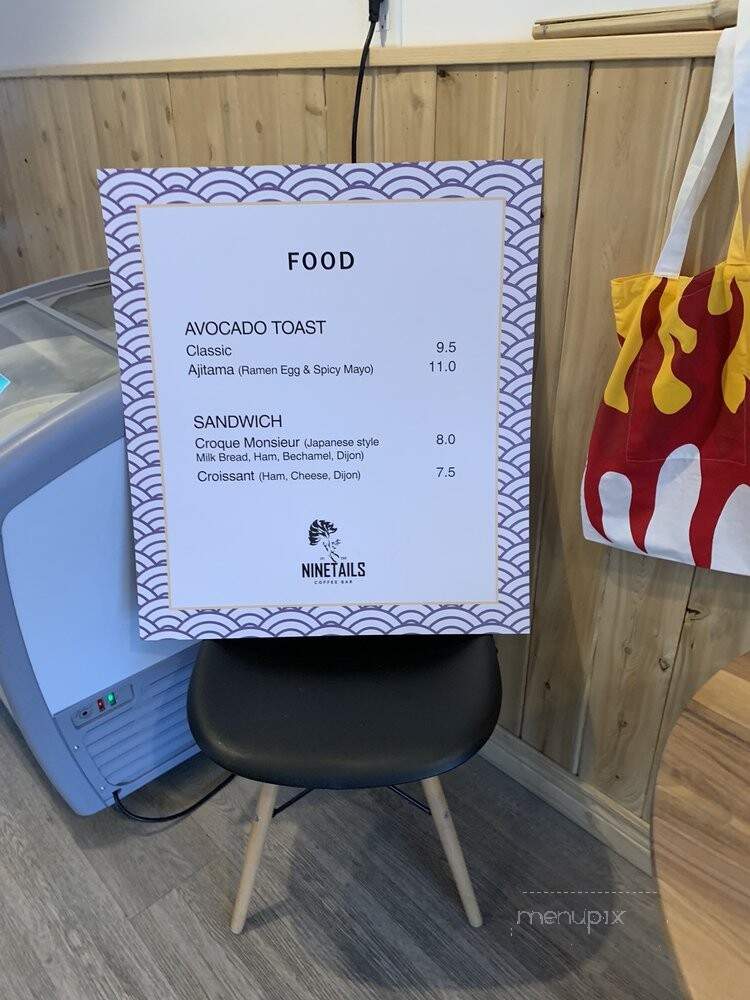 Ninetails Coffee Bar - Toronto, ON menu_pic
