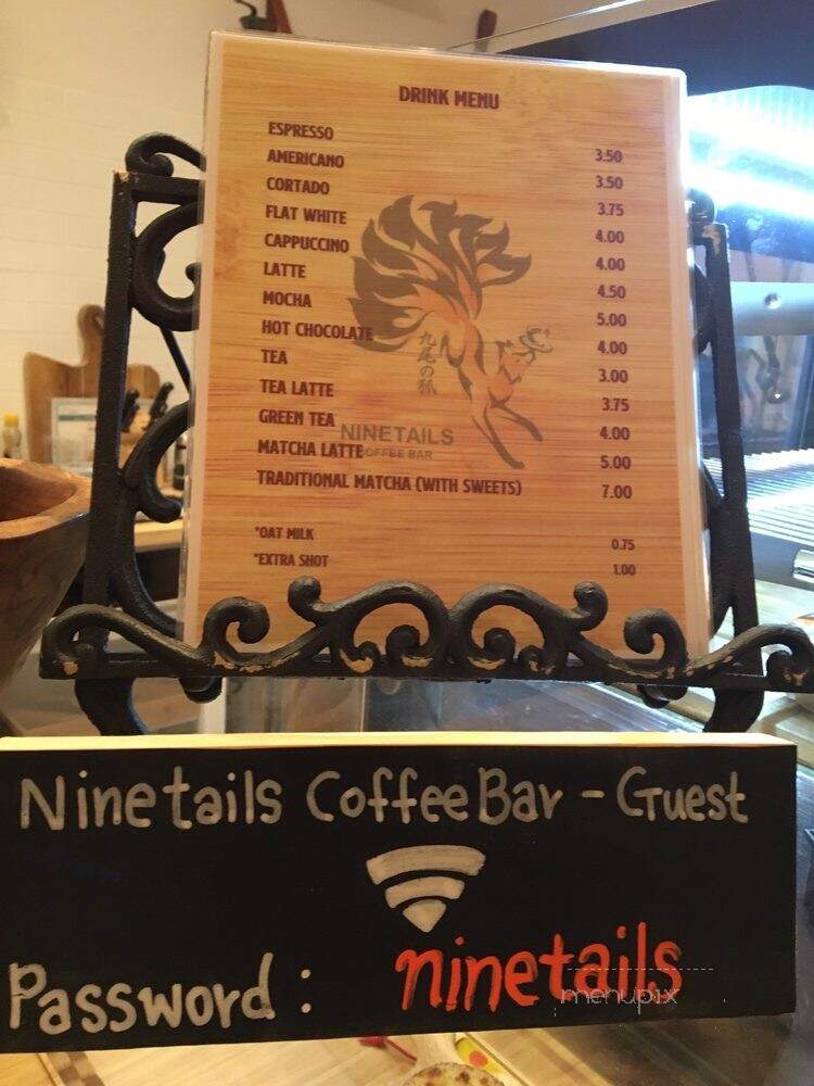 Ninetails Coffee Bar - Toronto, ON menu_pic