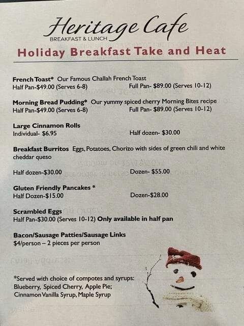 Heritage Cafe - Aurora, CO menu_pic