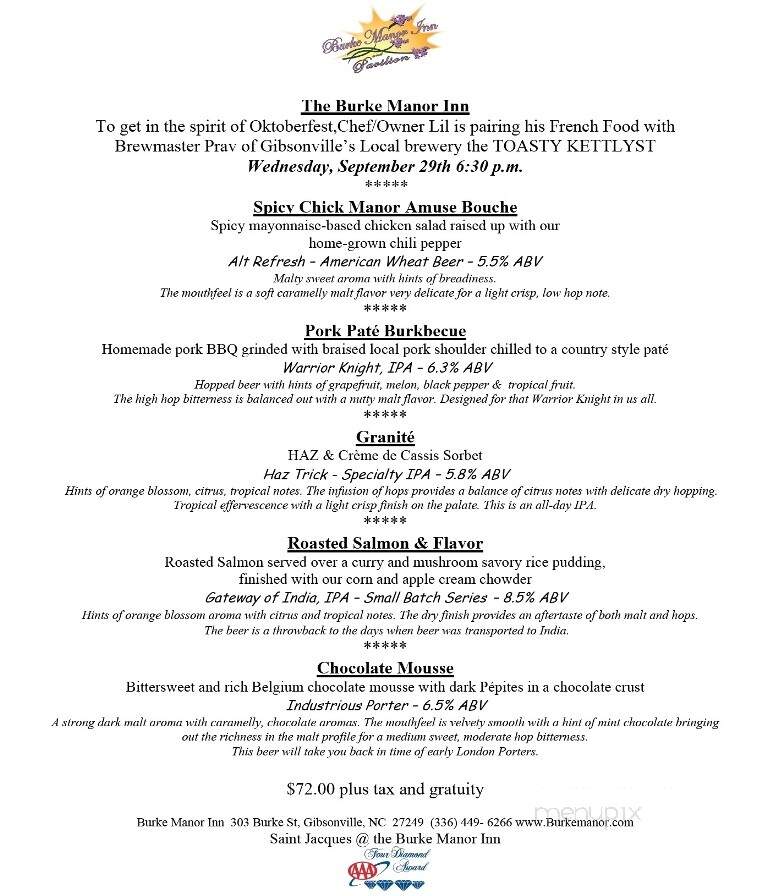 Toasty Kettlyst - Gibsonville, NC menu_pic