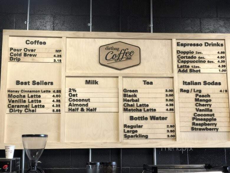 Dirtbag Coffee Shop - Redlands, CA menu_pic